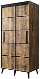 Kryspol Schiebetürenschrank Galicja V1 100 cm Kleiderschrank Einlegeboden Schlafzimmer- Wohnzimmerschrank Schiebetüren Modern Design (100 - Kastanie)