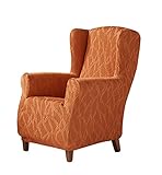 Zebra Textil Alexia - Stretch Husse für Ohrensessel, Größe 1 Sitzer (Standard), Farbe Orange