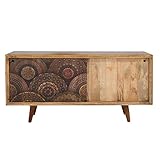 riess-ambiente.de Massives Sideboard Mandala 160cm Mangoholz mit Schiebetüren Anrichte Kommode Wohnzimmerschrank