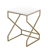 TONPOP Beistelltisch, quadratischer Beistelltisch für Möbel, Wohnzimmer-Couchtisch (Color : Svart) (Wit)