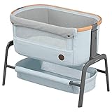 Maxi-Cosi Iora Beistellbett, hochwertiges, höhenverstellbares Babybett, nutzbar ab der Geburt bis max. 9 kg, Inkl. Matratze und Tasche, kompakt faltbar, passt neben fast jedes Bett, essential grey