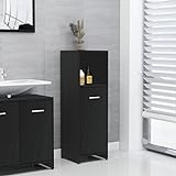 WC-Schminktisch, Badezimmerschrank, Sperrholz, Schwarz, 30 x 30 x 95 cm, elegantes Badezimmermöbel-Set mit großer Aufbewahrung, vielseitig verwendbar, für Badezimmer