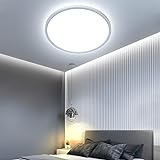 OTREN LED Deckenleuchte Flach, 24W Deckenlampe Rund, 6500K Modern Panel Lampe für Badezimmer Küche Wohnzimmer Schlafzimmer Flur, Kaltesweiß, IP44, 2400LM, Ø23CM