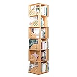 Dlmeda Bücherregale, drehbares Eck-Bücherregal aus Holz, mehrere Etagen, Schlafzimmer, Kinderzimmer, multifunktionales, um 360 Grad drehbares, freistehendes Eckregal, Aufbewahrungsregal