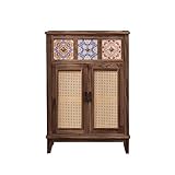 Rattan-Schrank, Rattanschrank, Akzentschrank, Schuhkonsolenschrank, Eingangsschrank, Küchenschrank mit Rattan-verzierten Türen, Spirituosenschrank, Esszimmer, Flur, Schrank, Konsolentisch (Color : Ca