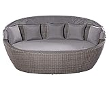 LC Garden »Komido« Sonneninsel Omega braun 210x145x86cm Gartenmuschel verstellbar aus handgeflochtenem Polyrattan inkl. Sitzkissen