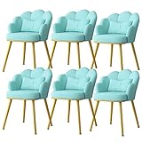 Modern 6, mit Metallstuhlbeinen, Leder, für Küche, Schlafzimmer, Ehezimmer, Balkon, Sofa, Stuhl, Schminktisch, Make-up-Stuhl (Farbe: Weiß)