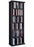 VCM 25201 Regal DVD CD Rack Medienregal Medienschrank Aufbewahrung Holzregal Standregal Möbel 'Vetro' Schwarz