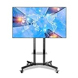 Mobiler TV-Wagen, mit Rädern, tragbarer Bodenständer, rollbar für 32-65-Zoll-LCD-LED-Flachbildfernseher, höhenverstellbarer schwarzer TV-Ständer Beautiful Scenery