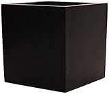 Pflanzkübel, Blumenkübel Fiberglas quadratisch 70x70x70cm elegant schwarz-matt.