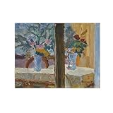 LXURY Pierre Bonnard Berühmte Bild auf Leinwand-Vase mit Blumen-Druck auf Leinwand-Kunstdruck Reproduktionen auf Leinwand-Leinwandbild für Wohnzimmer Dekor 80x104cm Nur Leinwand