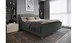 Stylefy Heaven Boxspringbett Dunkelgrau Strukturstoff INARI 140x200 cm