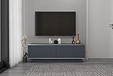 DKR Home Alvin TV Einheit Anthrazit-Silber, TV Schrank, TV Lowboard, Fernsehtisch (135cm)