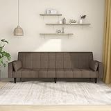 JUNZAI Schlafsofa mit Armlehnen, Tagesbett, Couch Mit Schlaffunktion, Wohnzimmersofa, Schlafcouch, Bigsofas, Cauchsofa, Kunstleder braun
