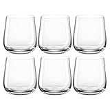 Leonardo Brunelli Trink-Gläser 6er Set, spülmaschinenfeste Wasser-Gläser, Trink-Becher aus Glas, moderne Saft-Gläser, Whiskey-Glas, 400 ml, 066416