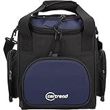 cartrend Kühltasche 16 L, mit 12V KFZ-Anschlusskabel 1,50 m lang, Verstellbarer Schultergurt, 3 Front- und Seitentaschen mit Reißverschluss, Pflegeleichte Innenbeschichtung