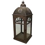 CHICCIE Laterne braun/grau 41x42x107cm - Kerzenhalter Windlicht Dekoration