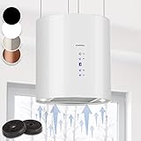 Klarstein Inselhaube, Dunstabzugshaube Umluft, Leise Abzugshaube für Kochinsel, Aktivkohlefilter, Inselhauben Freihängend Kronleuchter-Design, 3 Stufen Dunstabzugshaube mit Filter, 558m³/h Luftstrom
