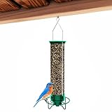 Großer Vogelfutterspender, 5 Pfund Kapazität Outdoor-Vogelfutterhaus aus Metall | Leicht zu befüllender, robuster, eichhörnchensicherer Vogelfutterbehälter für Wildvögel, Kardinal, Kolibri