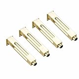 RSBRYSYBJ 4 Stück Möbelbeine,verstellbare Möbelfüße,couchtisch füße,Aluminiumlegierung Stützfüße,Metall Sofa füsse,Badezimmer schrankbeine,DIY Ersatzfüsse,Höhenverstellbar 0-10mm,Gold,20cm/7.9in