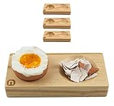 naturlik Eierbecher 4er Set aus hochwertigem Holz (Kiefer) | Praktisch: Nie mehr Eierschalenreste auf Teller oder Tisch | Modernes, einzigartiges Design | Perfekt für jeden Frühstückstisch