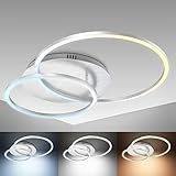B.K.Licht I Deckenlampe LED dimmbar I Deckenleuchte LED Wohnzimmer I CCT Farbtemperatursteuerung I dimmbar I schwenkbar I Memoryfunktion I 32 Watt I Fernbedienung I Timer