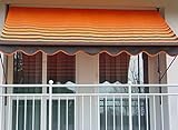 Angerer Klemmmarkise - Markise für Sonnenschutz - Montage ohne Bohren und Dübeln - ideale Balkonmarkise für Mietwohnungen (350, orange-braun)
