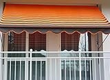 Angerer Klemmmarkise - Markise für Sonnenschutz - Montage ohne Bohren und Dübeln - ideale Balkonmarkise für Mietwohnungen (350, orange-braun)