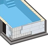 Rechteck Pool 600 x 300 x 150 cm EPS 30 | Grund-Set | inkl.Vlies und Poolfolie blau | ausgebildete Ecken | 6 x 3 x 1,5 m