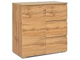 möbelando Kommode Standschrank Anrichte Highboard Sideboard Schrank Holz Flur Ravenna II Honig-Eiche