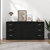 MATTUI Möbel Sideboards 3 Stück Schwarz Holzwerkstoff