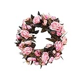 WUBZSHI Trockenblumen 1 Stück Simulation Kleiner Rose Kranz Pollen weißer Tee Rose ohne Band Dekoration Wanddekoration Hängen Home Decoration (Color : 2A)