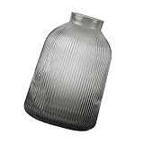 Warmhm 1 Stück Vintage-Vase Pflanzenvase Nordisches Dekor Wasserpflanzenvase Blumenarrangement Dekor Vase Im Nordischen Stil Ornamente Dekorieren Graues Glas Wasserpflanzen