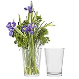 TREND FOR HOME Blumenvase 20 cm Set von 2 Vase Glas Glasvase für Blumen Glasblumenvase Tischvase Klarglasvase Deko-Vase aus Glas Kerzenbehälter Wohnzimmer Deko | 2075 ml | ⌀ 15 cm | Iris | 2 Stück