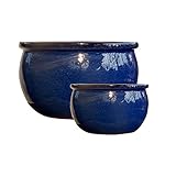 TucanoHamburg Blumentopf, Modell 2er Set Bamboo blau (31x18cm und 25x15cm), frostfest