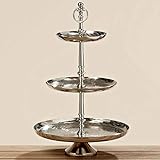 Etagere Silber mit Griff 3-stöckig Etageren Hochzeit Konfektschale Keksteller