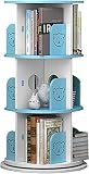 Multifunktionales Aufbewahrungsregal aus Holz, niedlicher Kleinkind-Buch-Organizer für Spielzimmer, Kinderzimmer, bodenstehendes Bücherregal für Kinder, drehbares Kinder-Bücherregal, 3 Etage