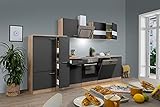 NJDT Küchenzeile Einbau Küche Küchenblock Leerblock 310 cm Eiche Sonoma Grau