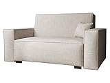 Mirjan24 Sofa Viva Vox II mit Schlaffunktion, 2 Sitzer Polstersofa mit Bettkasten inkl. Kissen, Schlafsofa, Bettsofa, Wohnlandschaft, Farbauswahl, Sofagarnitur (Neve 03)