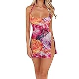 Sexy Frau Neckholder Paket HüFte Kurzer Rock Figurbetont Bankett Partykleid Hoch Geteilt Damen Nachtclub Meer Rock Figurbetonter Rock Mit Neckholder Hohe Taille Figurbetonte RöCke