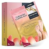 swellfeel® Fußmaske CLEOPA Hornhaut Entfernung I Hornhaut Socken I goldene Feuchtigkeitsmaske für zarte seidige samtweiche Füße I Hornhautentferner I Hornhaut entfernen gegen Fußpilz I Fussmaske