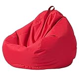 NIBHZ Sitzsack, Sitzsäcke, Sitzsack, Stuhl, Sitzsack, Sitzsack, Sitzkissen für Schlafzimmer, Sessel, Schlafzimmer, Teenager-Sitzpuff, Snorlax-Sitzpuff, Wohnzimmer,Red-80cmx90cm