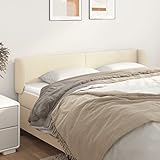 MATTUI Möbelkopfteil mit Ohren creme 183x23x78/88 cm Kunstleder
