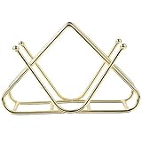 BESTonZON Freistehender Serviettenspender Metall Serviettenhalter Serviettenständer Ausholen Dreieckige Servietten Ablage für Hochzeit Geburtstag Zuhause Restaurant Gold