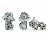 ENEMO 32 mm Pilzhut-Dame-Statue, Geschnitzte Natursteinbüsten, Heilkristalle, Figur, Sammlerstück, Heimdekoration, Kunstskulptur, Ornament, Lotus-Jaspis, 10 Stück