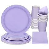 Party Geschirr 96 Stück Lila Kinder Geburtstag Mädchen Party Dekoration Zubehör Set Papier Geschirr Set