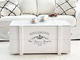 Uncle Joe´s Truhe Boulangerie Couchtisch Truhentisch im Vintage Shabby chic Style aus Massiv-Holz in Weiss mit Stauraum und Deckel Holzkiste Beistelltisch Landhaus Wohnzimmertisch Holztisch weiß