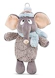 NICI 47297 Kuscheltier-Wärmflasche Elefant 350ml – 2 in 1: Weiches Kuscheltier & Wärmflasche für Mädchen & Jungen – Plüschtier Bettflasche ab 10 Monate, grau/blau