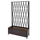 Mendler Rankgitter HWC-G21, Scherengitter Rankhilfe Blumenkasten Pflanzkübel, Alu+Stahl 152x90x35cm braun