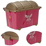 LS-LebenStil XL Kinder Spielzeugkiste Prinzessin 61x40x44cm Schatzkiste Rollbox